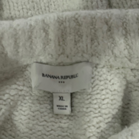 Banana Republic Cotton Merino Wool Cream Pullover Long Sleeve Sweater Size XL - Picture 6 of 8